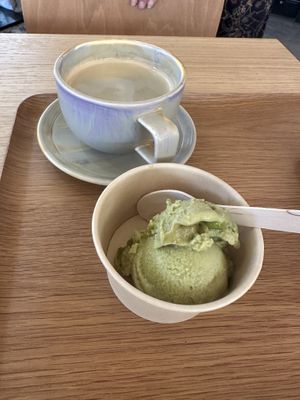 Matcha ice cream   at Land & Monkeys in Aix-en-provence
