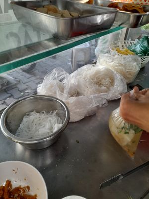The cart is also the kitchen at Quan Chay A Di Da Phat in Ho Chi Minh City