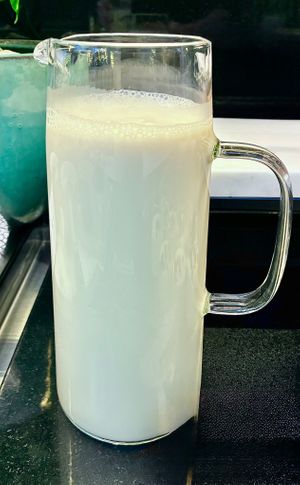 Almond milk  at Brasserie Boulud - Sofitel Dubai The Obelisk in Dubai