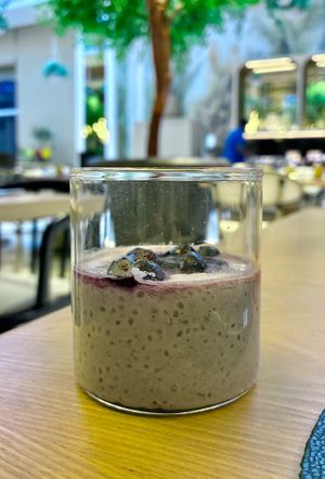 Blueberry chia pudding  at Brasserie Boulud - Sofitel Dubai The Obelisk in Dubai
