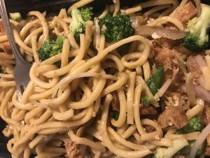  Noodles with fried tofu and veggies at Flowering Tea House in Petaluma