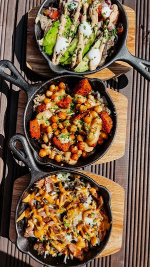 Vegan loaded hash   at Rhubarb & Mustard in Nuneaton