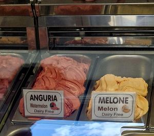 Watermelon and melon at Gelateria Peschiera in Peschiera Del Garda