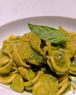 PESTO
basil from vertical farming, handmade orecchiette and extra virgin olive oil infused with basil at Linfa da Visionnaire - Piazza Cavour in Milan