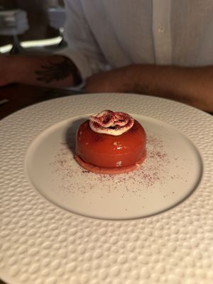 Raspberry something dessert   at Linfa da Visionnaire - Piazza Cavour in Milan