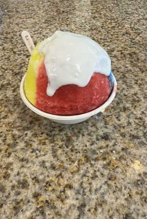 Hawaiian Rainbow with haupia cream   at Ululani's Hawaiian Shave Ice  in Wailuku