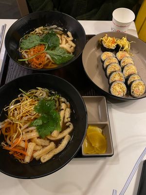 Udon and Gimbap at Tera Gimbap in Seoul