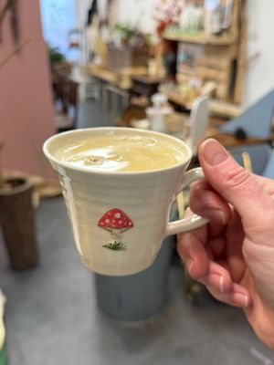 Coconut milk latte at The Flower Studio in Port Erin