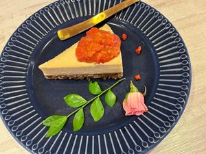 Red heart guava mousse (actually more of a raw cheesecake) at Heart Home in Taipei