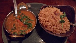 Chana masala (side) with pilau rice at Daata in Blackrock
