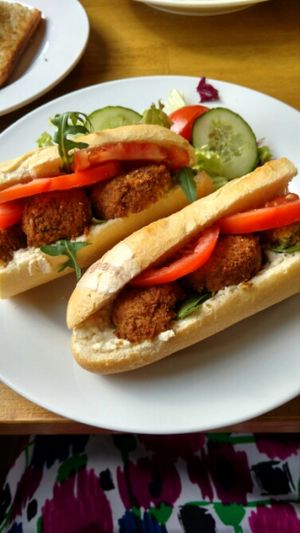 falafel baguette  at Art Cafe in Oxford