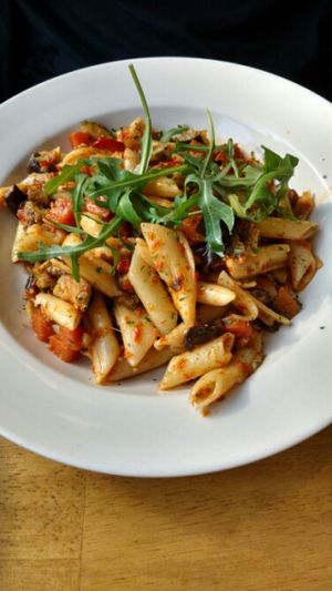 vegan pasta at Art Cafe in Oxford