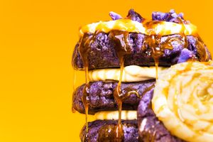 Ube Caramel Major Chonk Cookie (Ube, Walnuts, Caramel)  at Crumbfounded - Sourdough Bakery in Costa Mesa