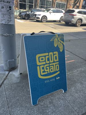 Sign  at Cocoa Legato in Seattle
