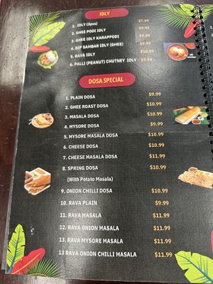 Menu 2  at Dosabytes in Franklin Park