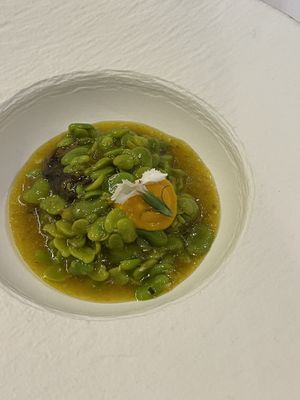 Habitas con angulas del monte  at Boroa Jatetxea in Boroa