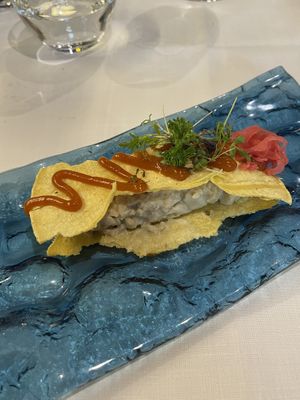 Fajitas de heura y kimchi  at Boroa Jatetxea in Boroa