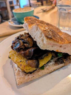 Breakfast bun at Foodstory Cafe in Aberdeen
