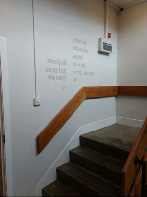 upstairs to the shop at Foodstory Cafe in Aberdeen