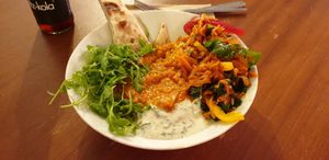 Tasty butternut squash Dahl special. Cost about £9 at Foodstory Cafe in Aberdeen