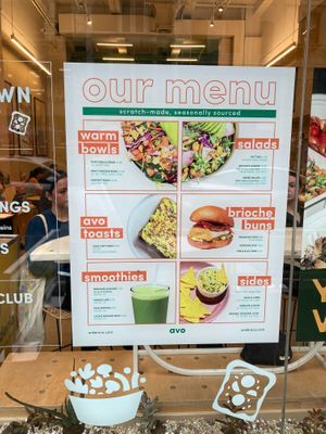 Window menu at Avo - Nomad in New York City