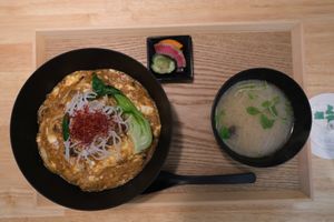 Mapu tofu rice bowl at JoGeSaYu in Hiroshima