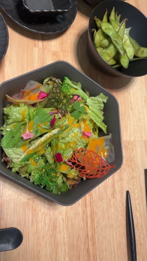 Salad for almost 1000 yen - there was nothing but salad and dressing ! Daylight robbery… at JoGeSaYu in Hiroshima