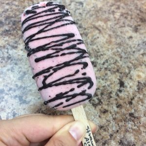 strawberry almond chocolate Popsicle  at Milk Gone Nuts in Miami Beach