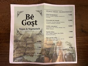 menu  at Be Gost in Jena