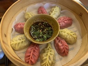 Steamed dumplings   at Buddha Bowl Vegetarian Restaurant - 鉢頭素食店 in Heshun Town