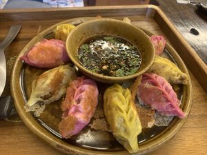 Fried dumplings  at Buddha Bowl Vegetarian Restaurant - 鉢頭素食店 in Heshun Town