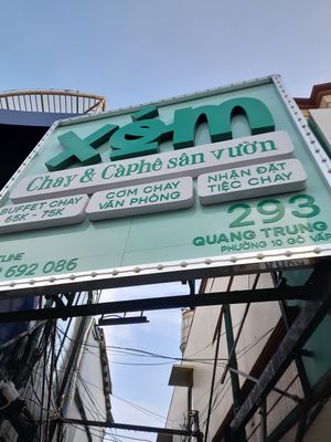 Sign outside at Xóm • Chay & cà phê in Ho Chi Minh City