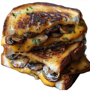 Sauté mushrooms vegan cheese  at Nature Heals Vegan Cafe in Boynton Beach