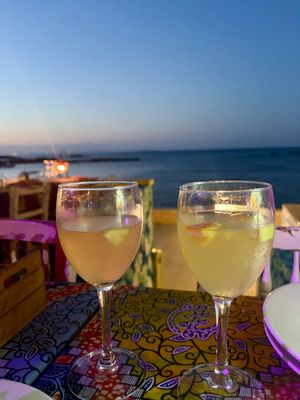 Sangria and views  at La Cava in Formentera