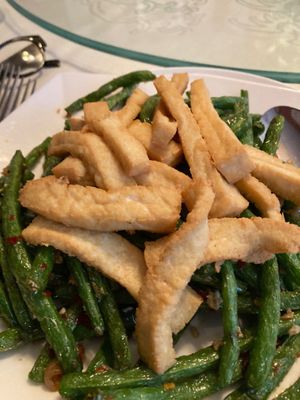 Green beans with tofu added at Noble House  in Hudson