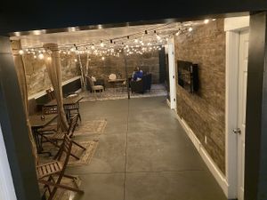 Basement seating  at Cellar Door Coffee Co in Garrettsville