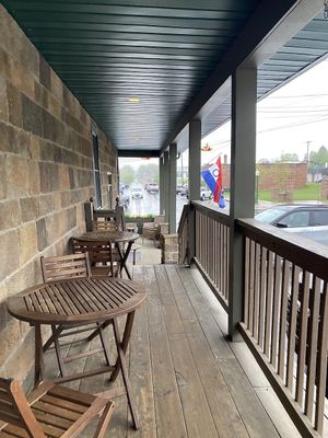 Outside seating  at Cellar Door Coffee Co in Garrettsville