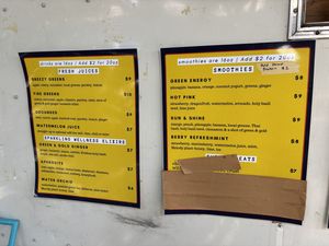 Drinks menu  at Euphoria Food Co  in Portland