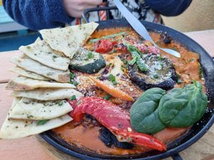 Vegetarian shakshuka at House of Wonders in Cascais