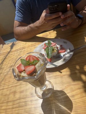 Chia pudding and coconut pudding for dessert  at House of Wonders in Cascais