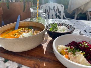 Thai soup (vegan).  at House of Wonders in Cascais