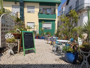 Rooftop outdoor seating  at House of Wonders in Cascais