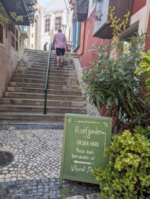 Path to outdoor seating   at House of Wonders in Cascais