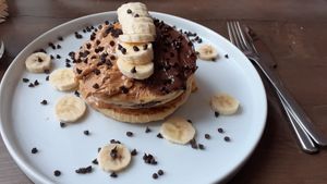 Nutella peanut and banana pancakes at Sunday Coffee & Kitchen in Newcastle Upon Tyne