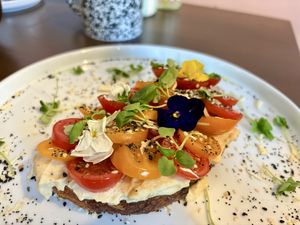 Bruschetta toast   at Sunday Coffee & Kitchen in Newcastle Upon Tyne