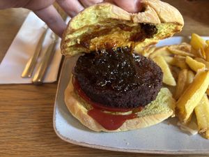  Vegan burger   at The Hats and Barrels  in Harverfordwest