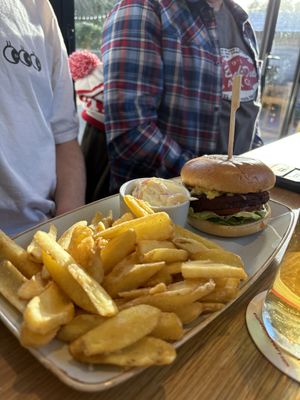 Vegan burger  at The Hats and Barrels  in Harverfordwest
