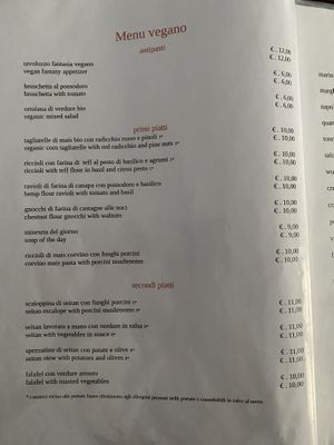 Menù   at La Posteria Ristorante Pizzeria in Viareggio