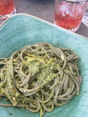 Citrus spaghetti pesto - better than Lucca  at La Posteria Ristorante Pizzeria in Viareggio