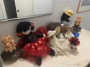 Toilet dolls … weird but there you go  at La Posteria Ristorante Pizzeria in Viareggio